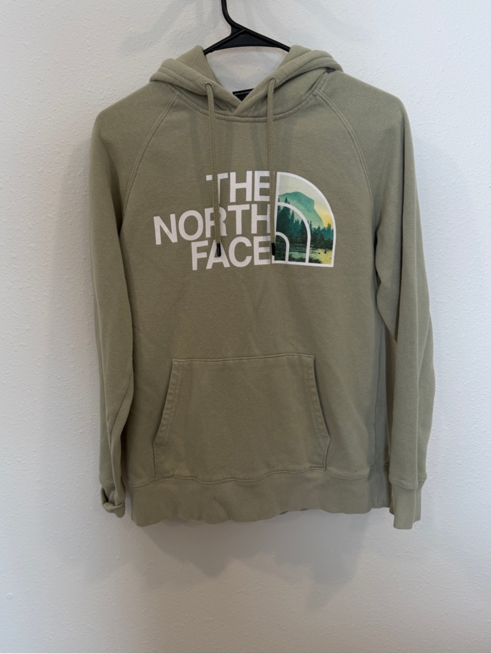 The North Face Men's Sage Green Graphic Logo Hoodie
